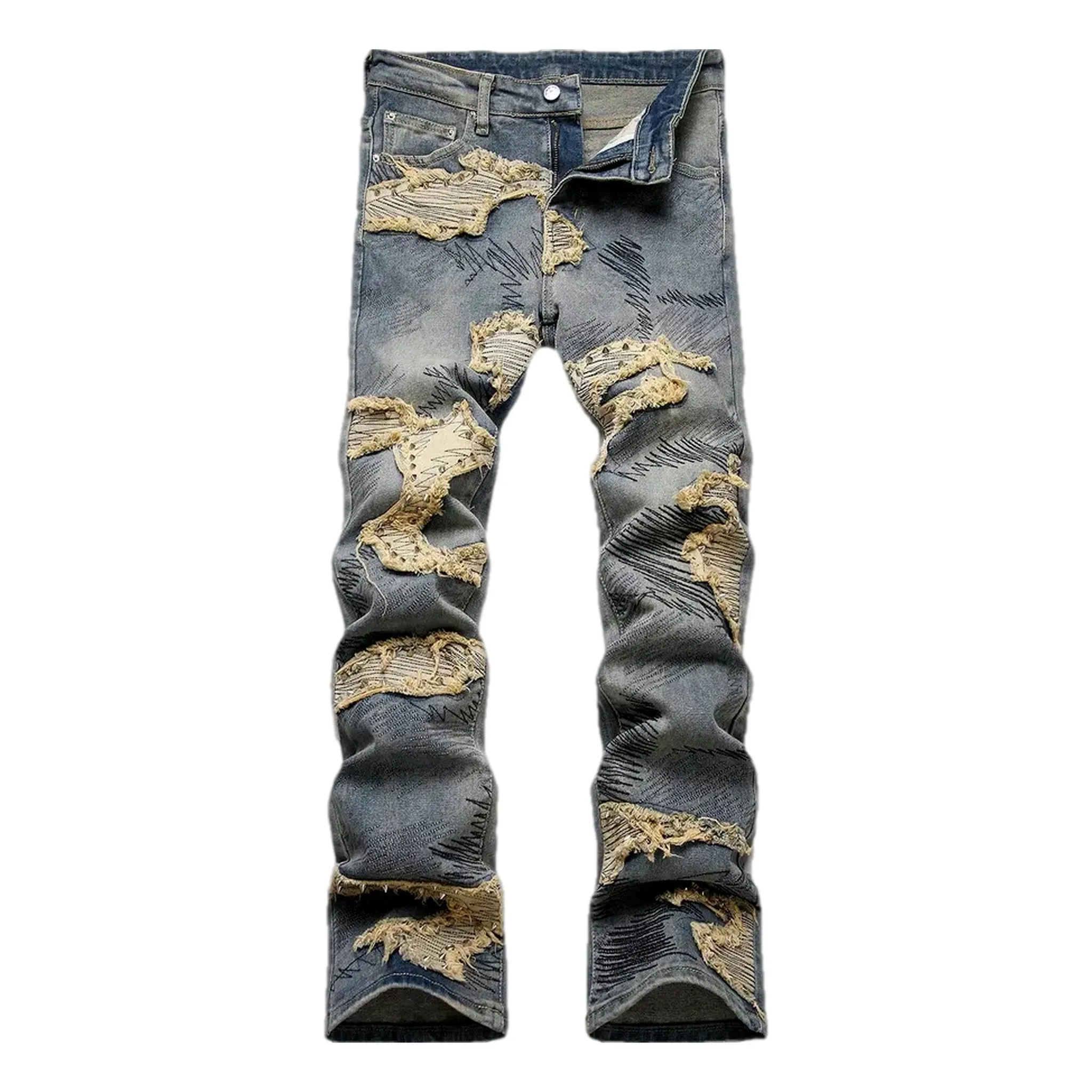 Mid-rise slim fit denim jeans for men