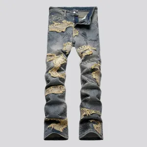 Mid-rise slim fit denim jeans for men
