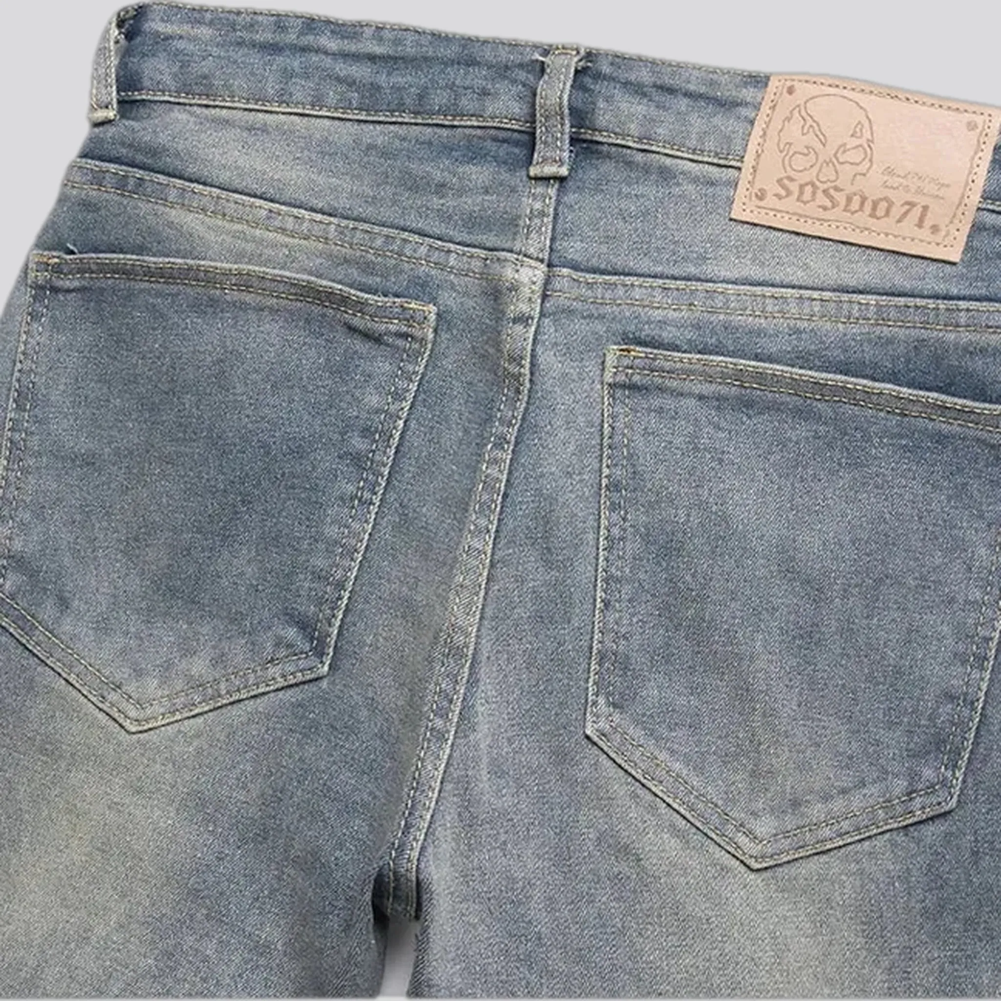 Mid-rise slim fit denim jeans for men