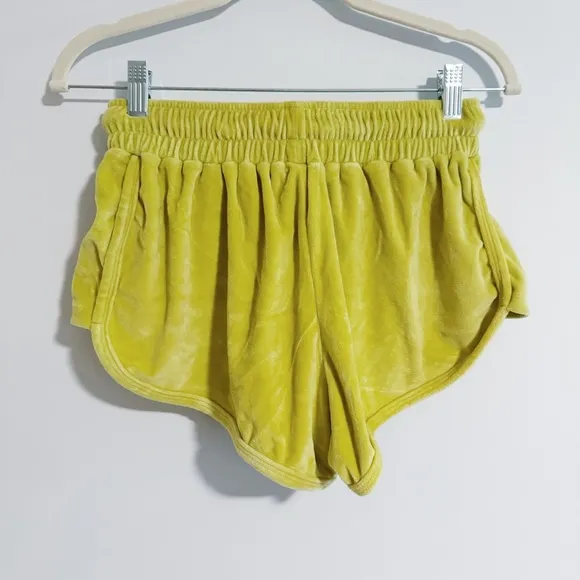 Mikoh - Yellow Velour Drawstring Shorts
