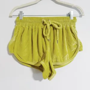 Mikoh - Yellow Velour Drawstring Shorts
