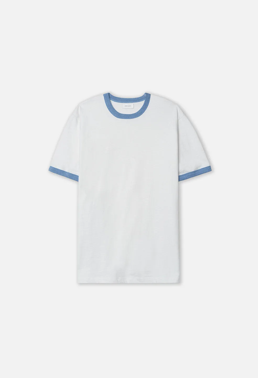 Mineral Wash Ringer Tee / White x Capri