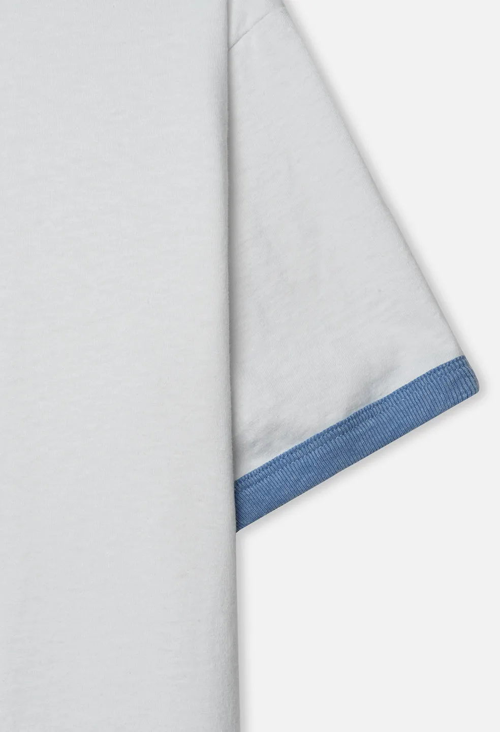 Mineral Wash Ringer Tee / White x Capri