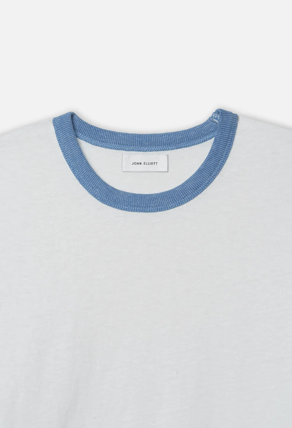 Mineral Wash Ringer Tee / White x Capri