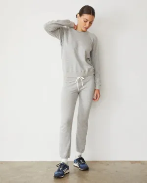 MONROW - Supersoft Fleece Vintage Sweat in Heather Grey