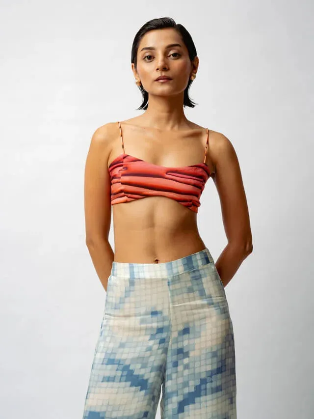 Multi-colored Satin Digital Printed Co-ord Set