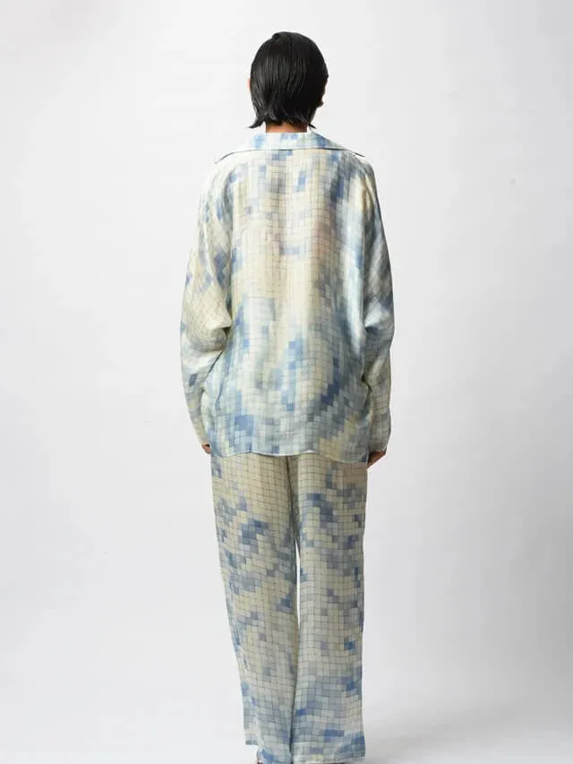 Multi-colored Satin Digital Printed Co-ord Set