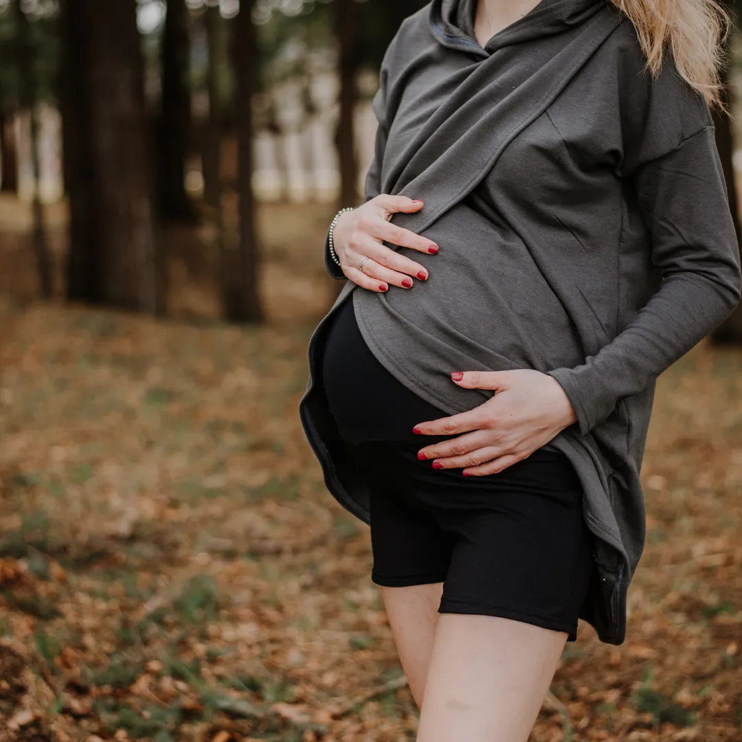 Nadia Maternity Jogger Shorts- Black