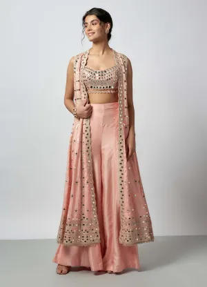 Nadira pink cape and palazzo set