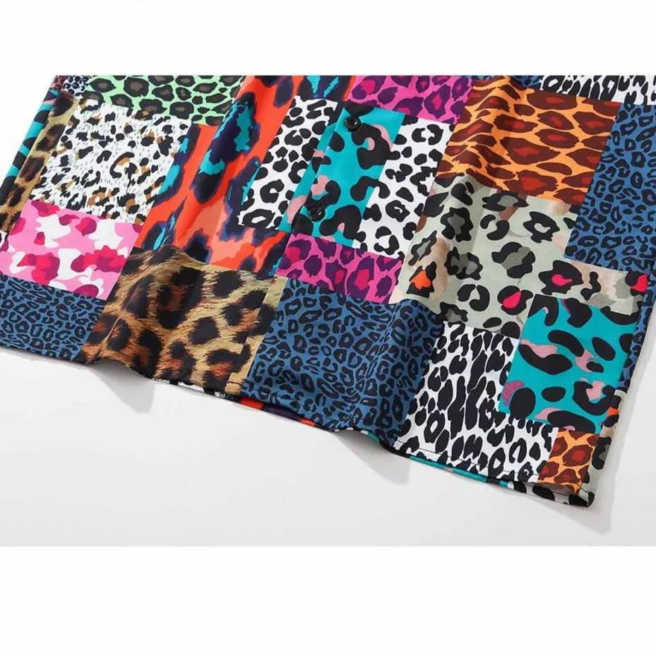 Neo Brawler Leopard Patchwork Hawaiian Beach Shirt