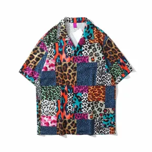 Neo Brawler Leopard Patchwork Hawaiian Beach Shirt