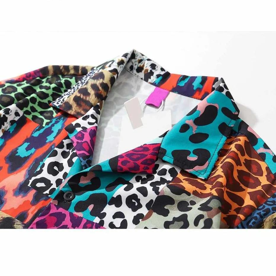 Neo Brawler Leopard Patchwork Hawaiian Beach Shirt