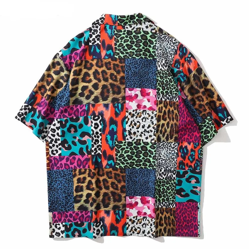 Neo Brawler Leopard Patchwork Hawaiian Beach Shirt