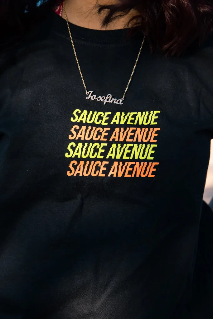 Neon Yellow/Neon Orange SA Stacked (Quadruple) | Black Tee