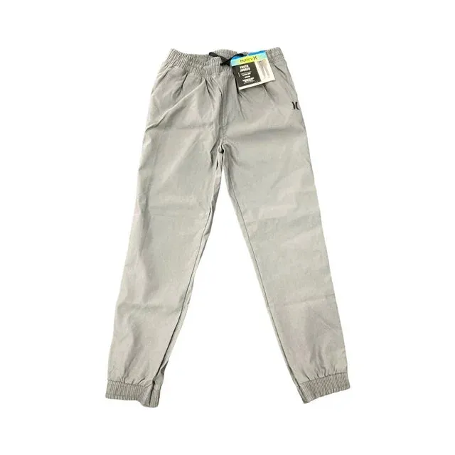 NEW Hurley Boys Jogger Super Stretch Elastic Cuff Tapered Gray Pants Youth 5/6 Retails $55 
