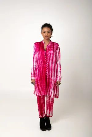 New Season Summer/Fall 2024-Pants Tie Dyed Mashru Silk Gulabo Pink White -Ka-Sha - Fashion Edit Aseem