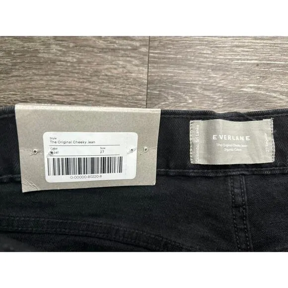 NWT Everlane The Original Curvy Cheeky Jean Organic Cotton Black Size 27