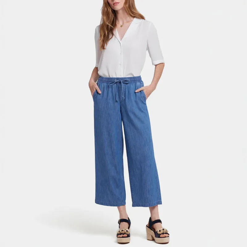 NYDJ Jayne Pull On Wide Leg Ankle Jeans in Everly