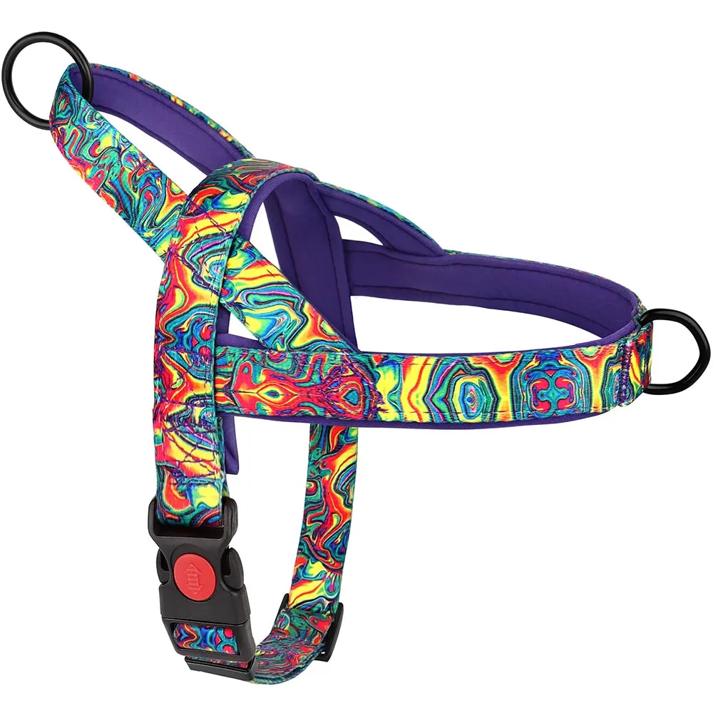 Nylon Dog Harness No Pull Dogs Harnesses Vest Durable Ethnic Pet Training Vests Adjustable For Small Medium Large Dogs Pitbull