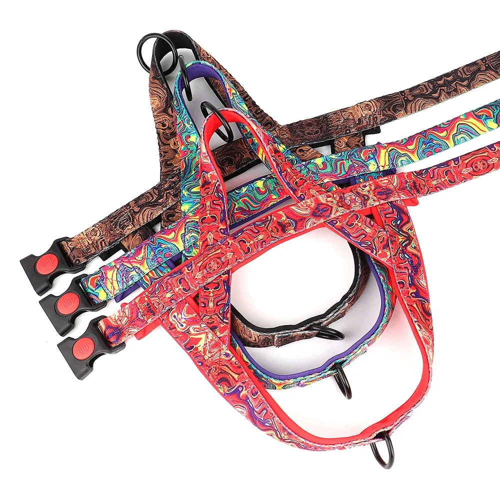 Nylon Dog Harness No Pull Dogs Harnesses Vest Durable Ethnic Pet Training Vests Adjustable For Small Medium Large Dogs Pitbull