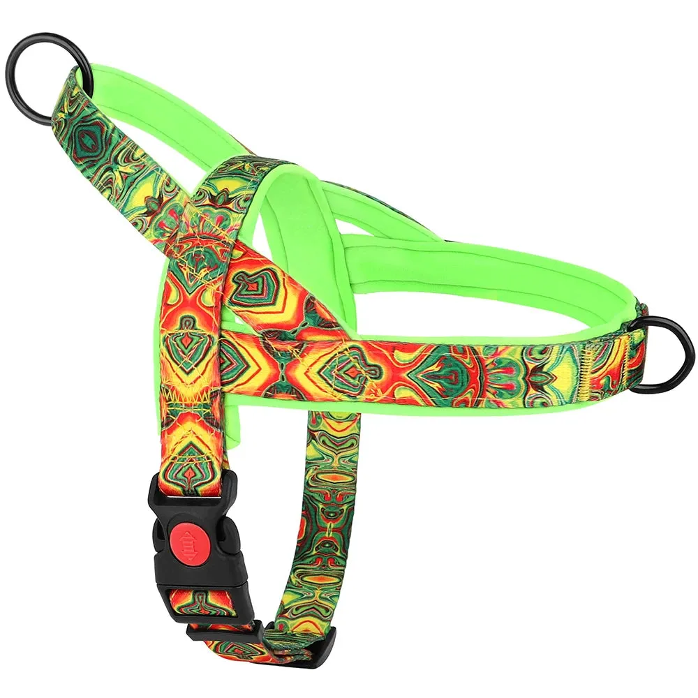Nylon Dog Harness No Pull Dogs Harnesses Vest Durable Ethnic Pet Training Vests Adjustable For Small Medium Large Dogs Pitbull
