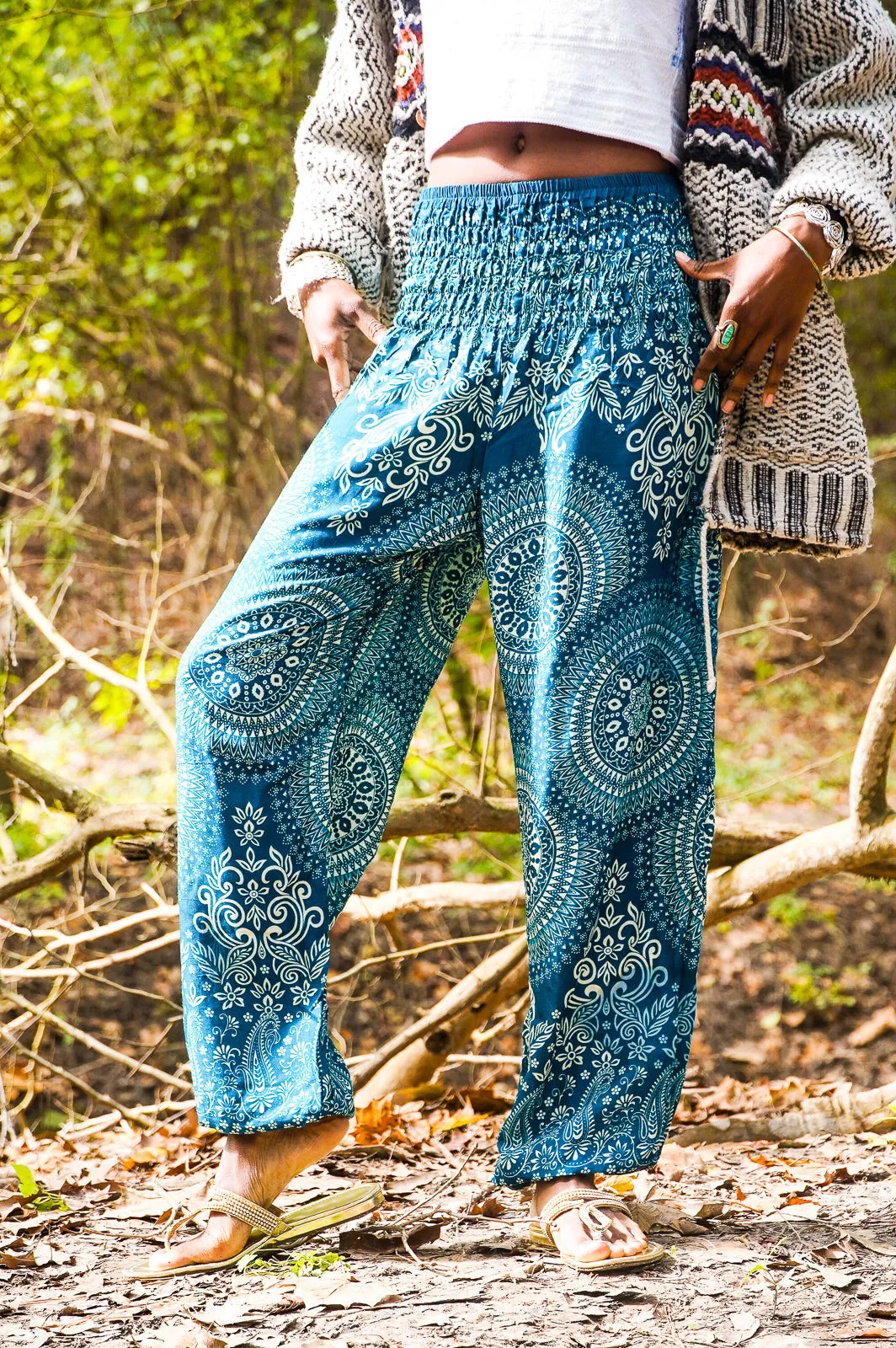 Ocean Blossom Mandala Harem Pants