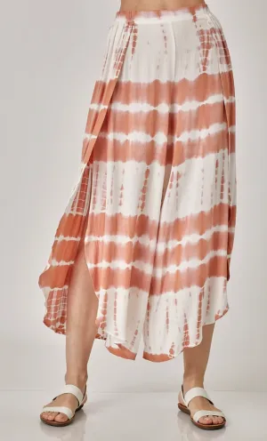 Overlap Front Slit Tie Dye Pants