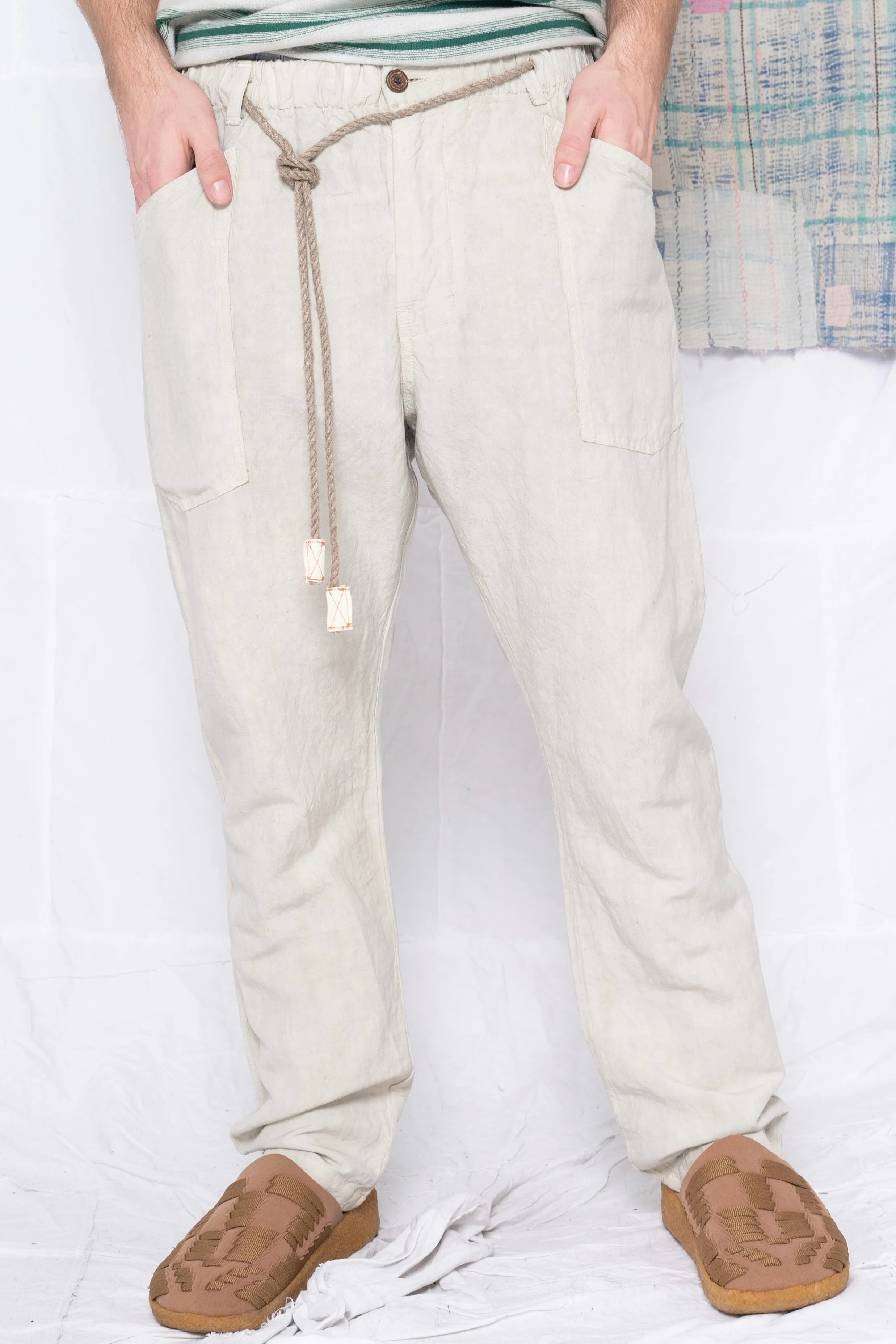 P38 Wild Silk & Hemp Uneven Dye Sand Grey