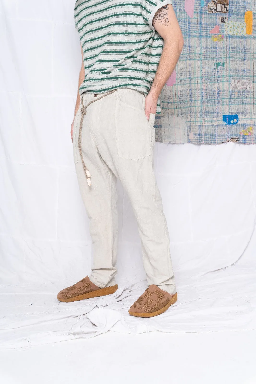 P38 Wild Silk & Hemp Uneven Dye Sand Grey