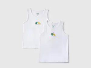 Pack of 2 Regular Fit Round Neck Dino Print Vest