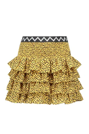 Panther Print Ruffle Skirt