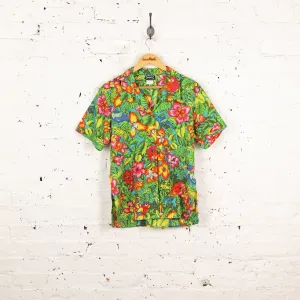 Parrots Floral Hawaiian Shirt - Green - S