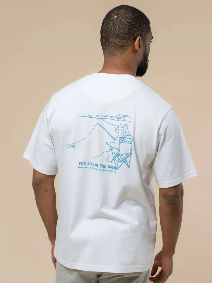 Penfield Fishing Bear T-Shirt Bright White