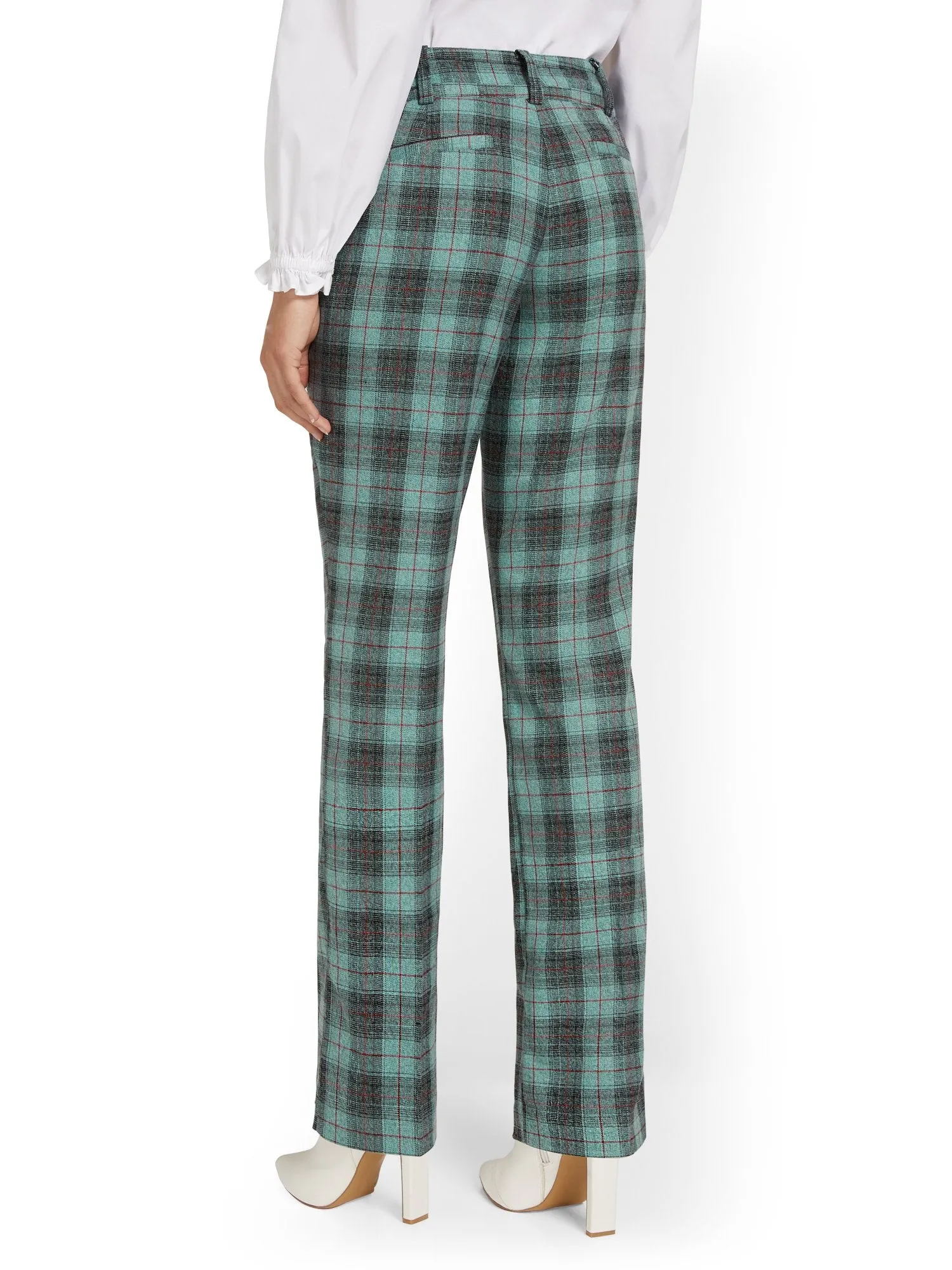 Petite Plaid Signature Fit Straight-Leg Pant