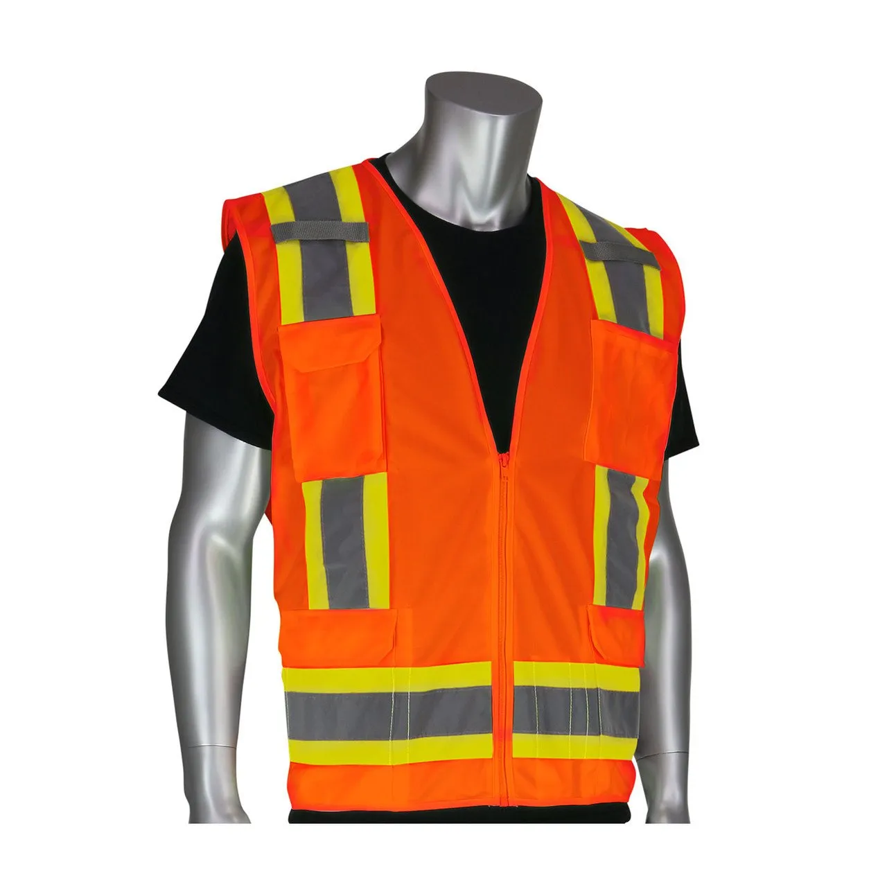 PIP ANSI Class 2 Two-Tone Six-Pocket Surveyor's Vest