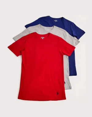 Polo Ralph Lauren Slim Fit Cotton Crewneck Tee 3-Pack