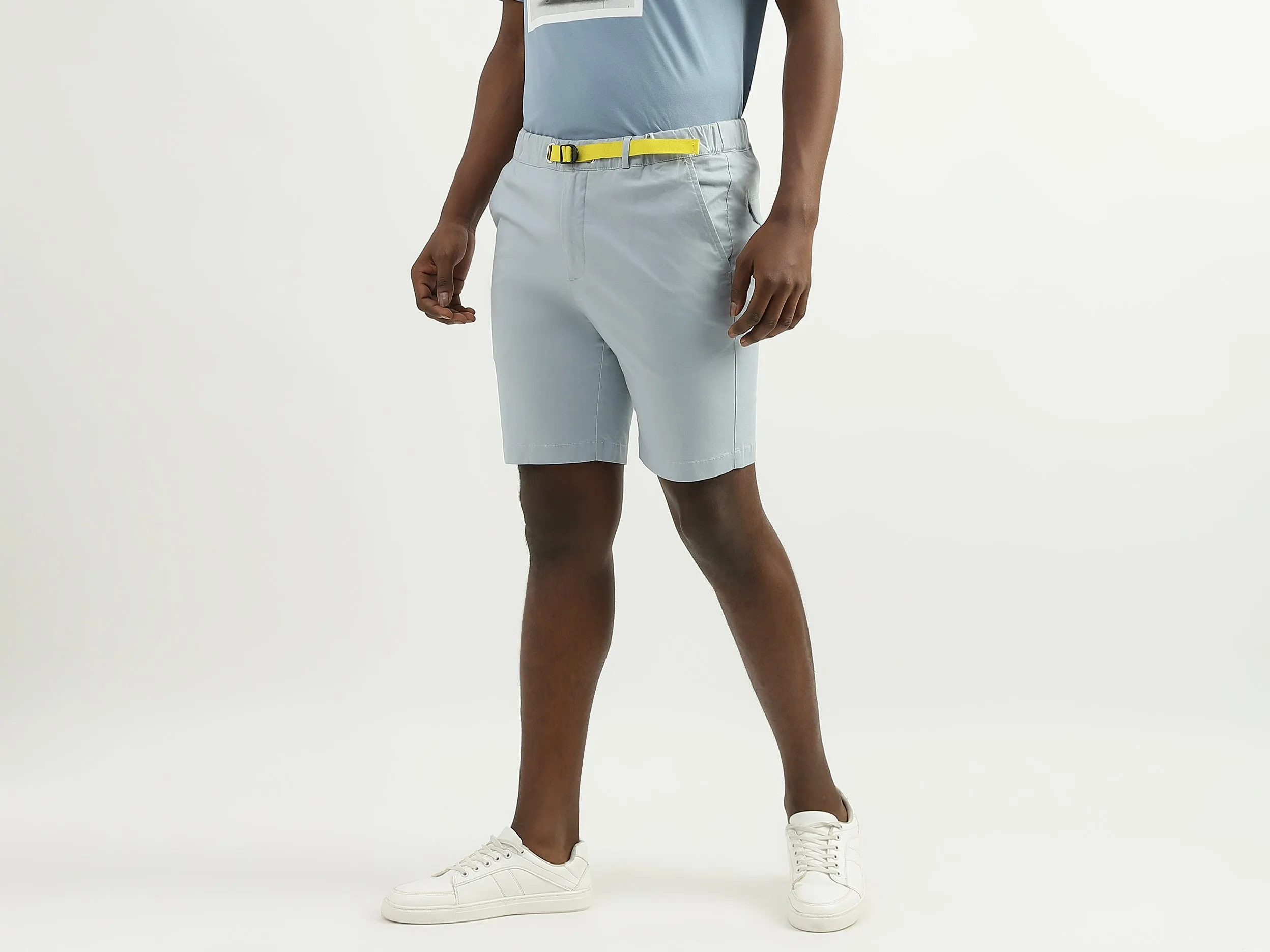 Polyester Solid Slim Fit Mens Shorts