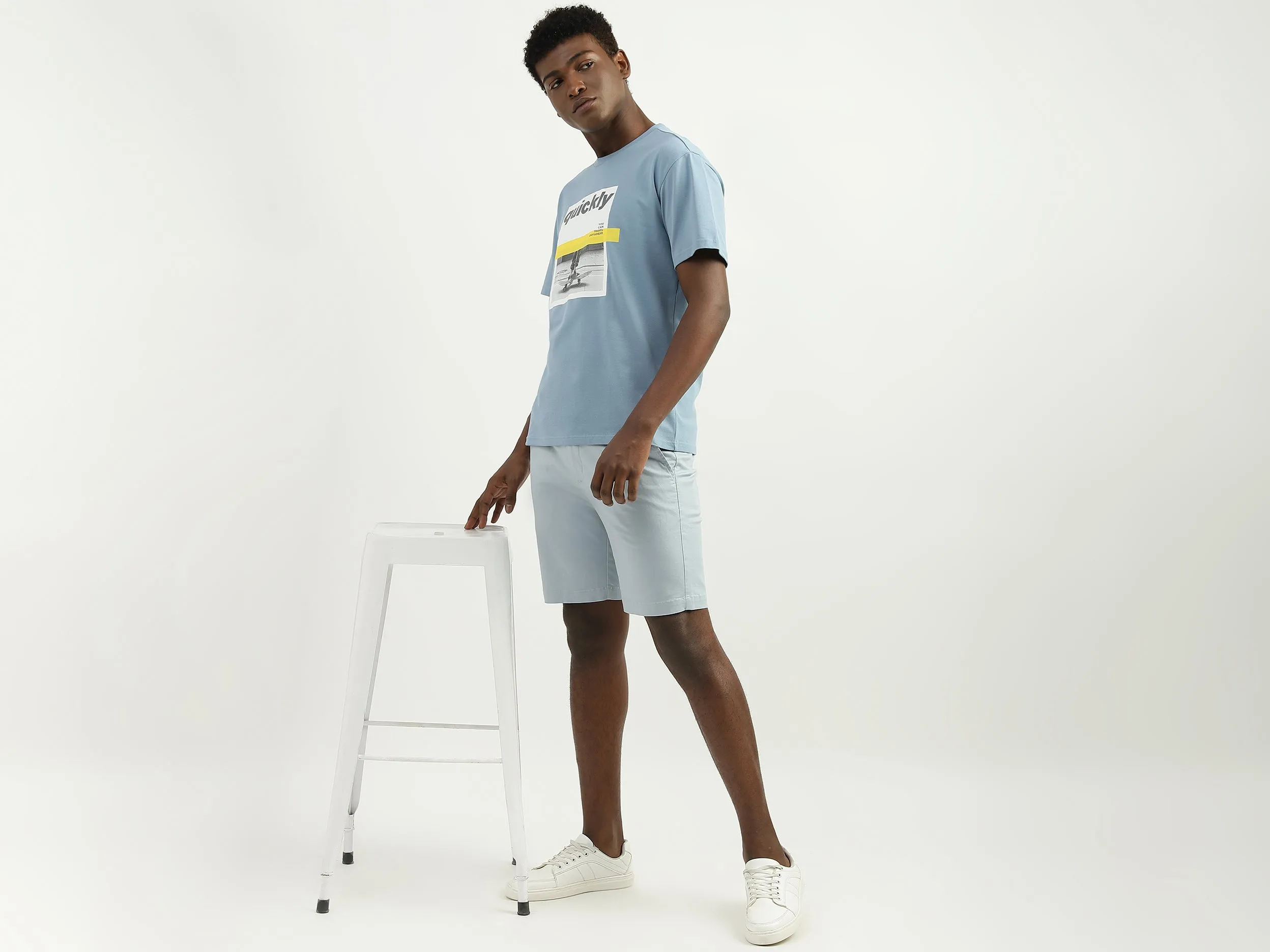 Polyester Solid Slim Fit Mens Shorts