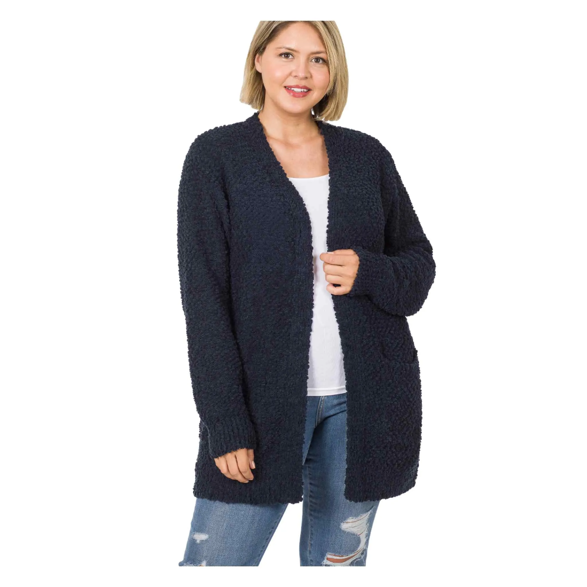 Popcorn Cardigan with Pockets