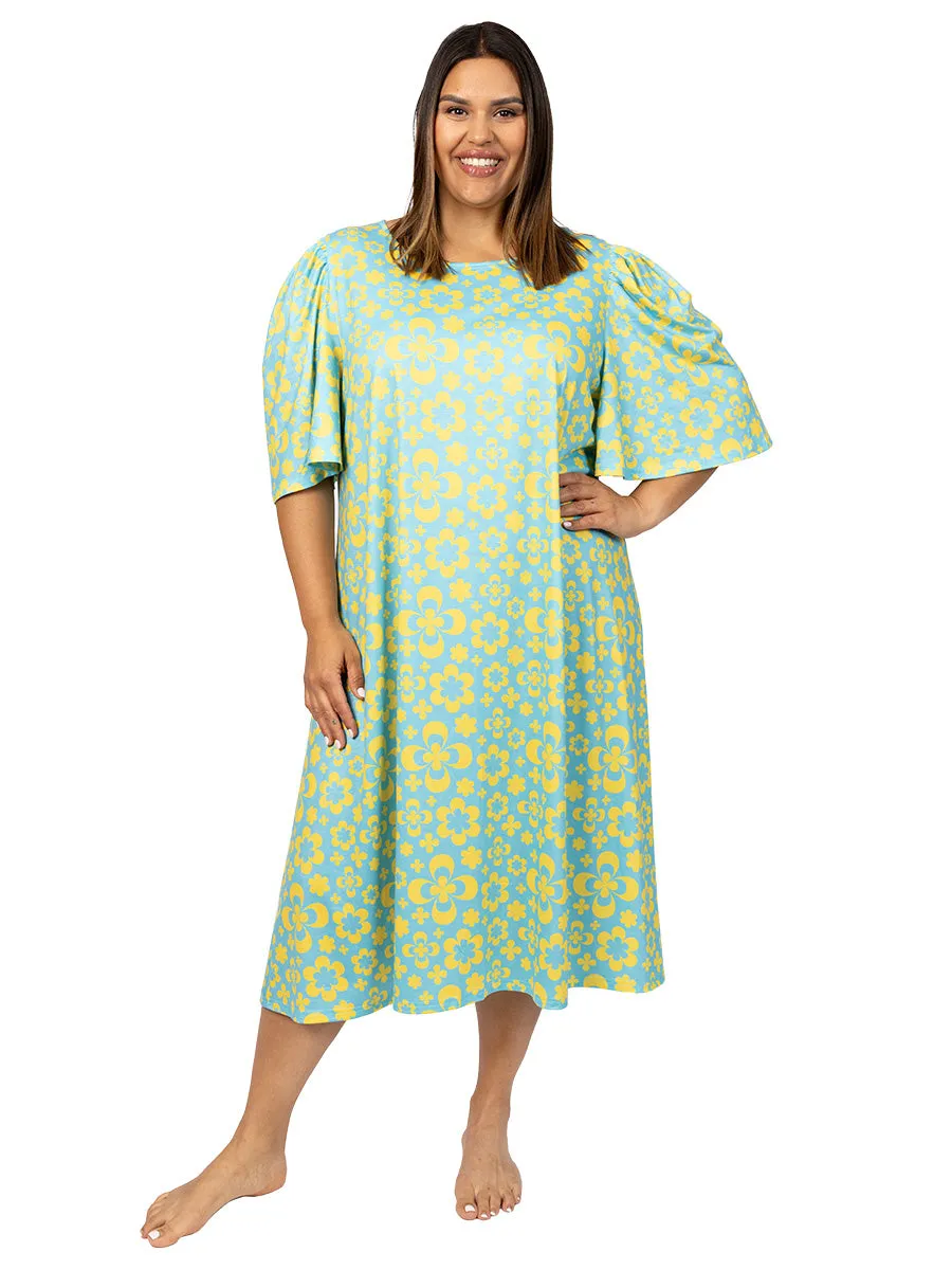 Poppy Sleep Tee - Turquoise Print