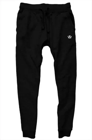 Premium Joggers-Black/White Crown