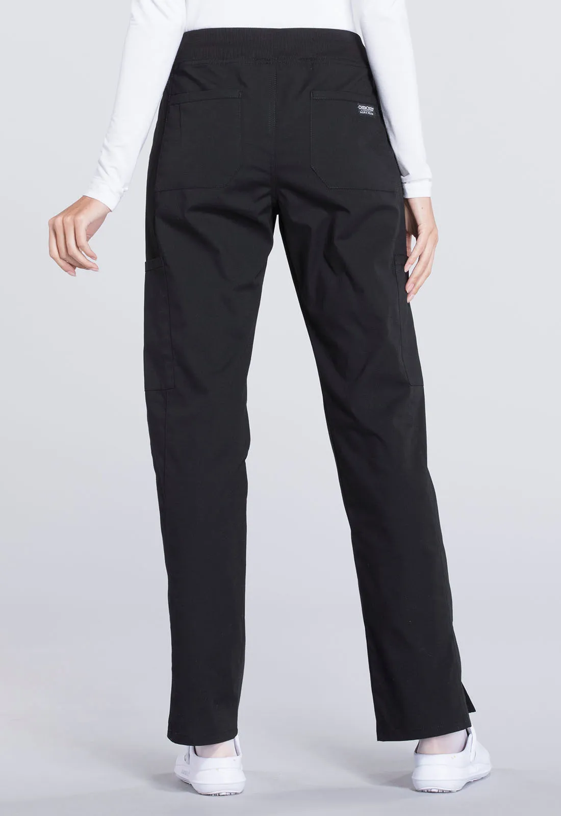 Professionals WW170 Mid Rise Straight Leg Pull-on Cargo Pants Black