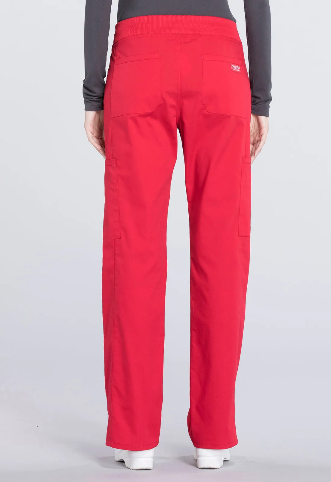 Professionals WW170 Mid Rise Straight Leg Pull-on Cargo Pants Red