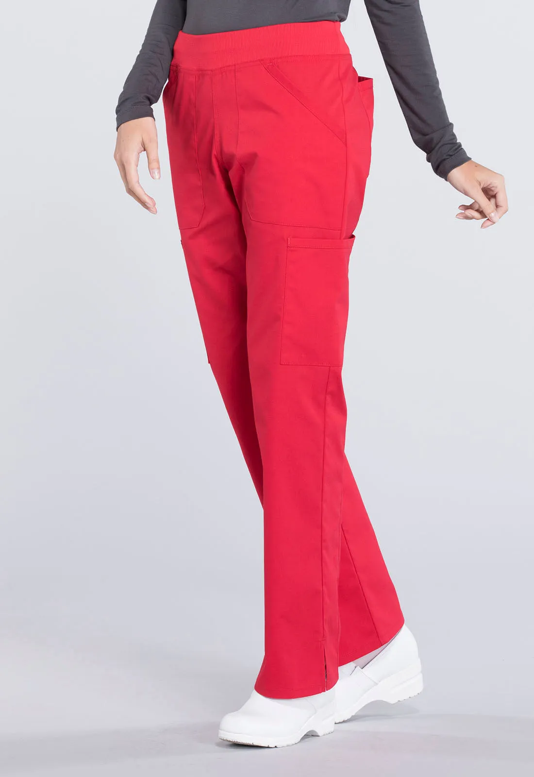 Professionals WW170 Mid Rise Straight Leg Pull-on Cargo Pants Red