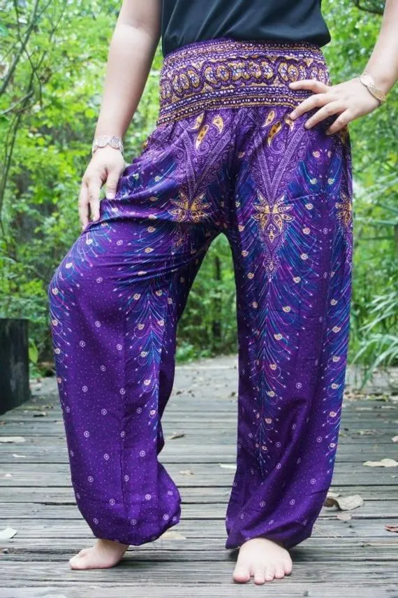 Purple Peacock Pants