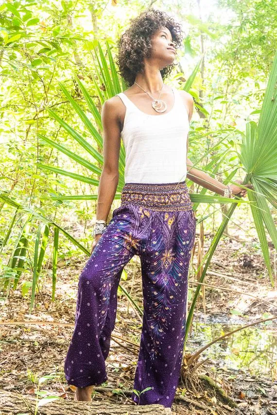 Purple Peacock Pants