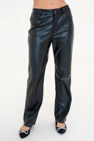 Raywood Straight Leg Vegan Leather Pants