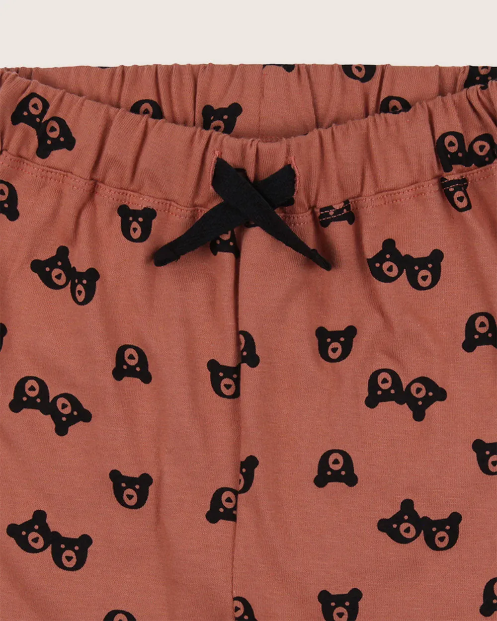 Red Bear Print Shorts