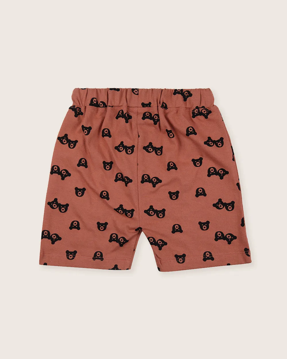 Red Bear Print Shorts