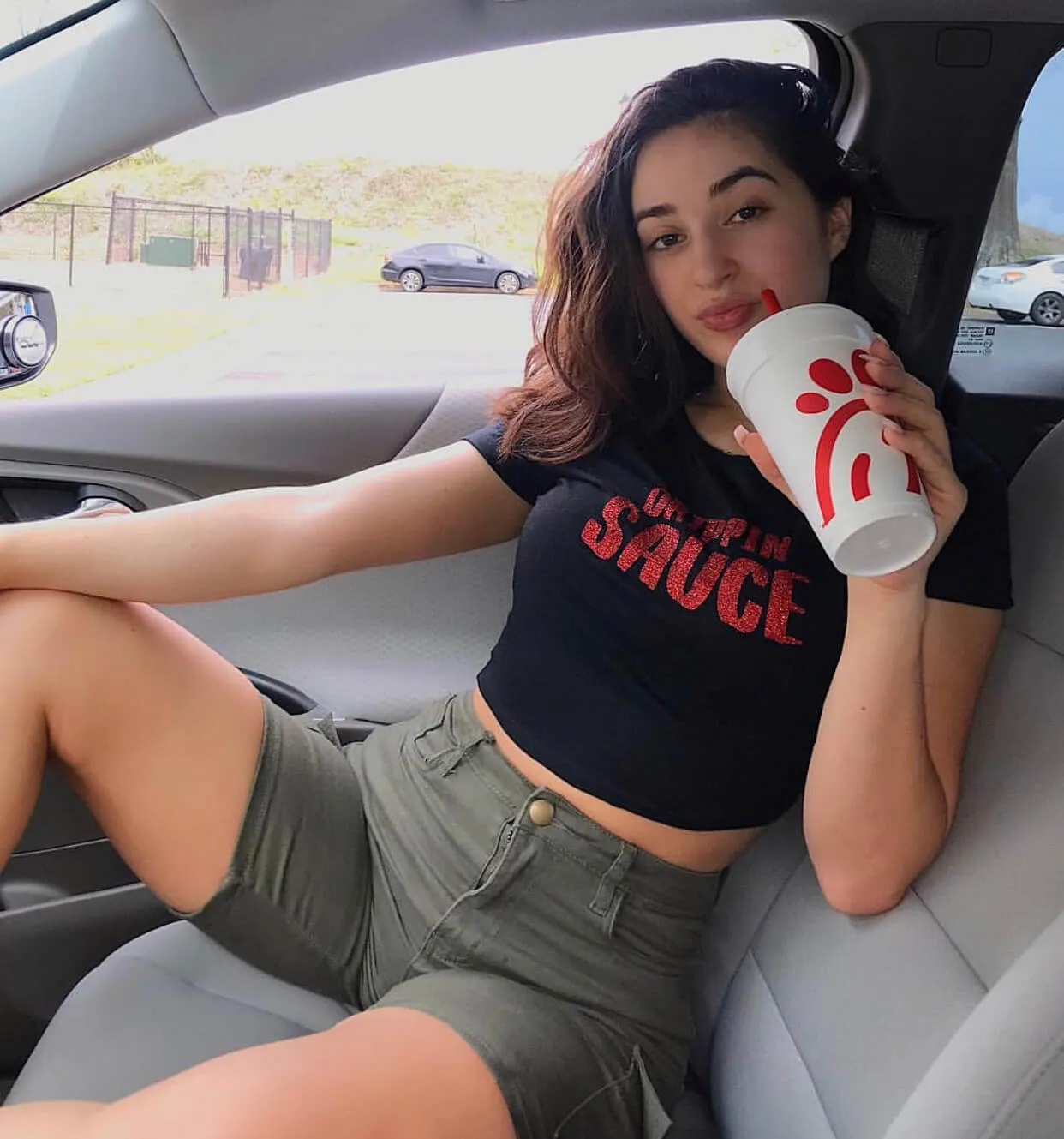 Red Glitter Drippin Sauce | Crop Top Tee